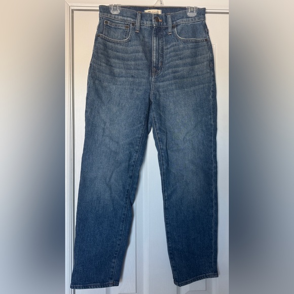Madewell Classic Straight Leg High Rise Cropped Jeans Coldbrook Wash Size 27 - Picture 3 of 8